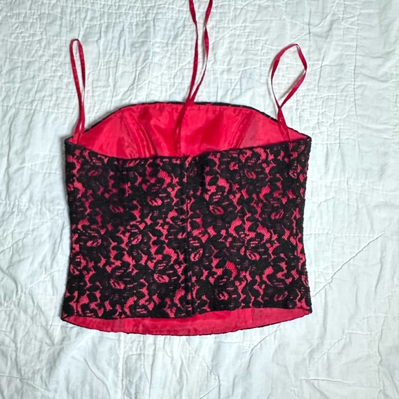 Pinky and me corset zipper red and black lace - Picture 5 of 7